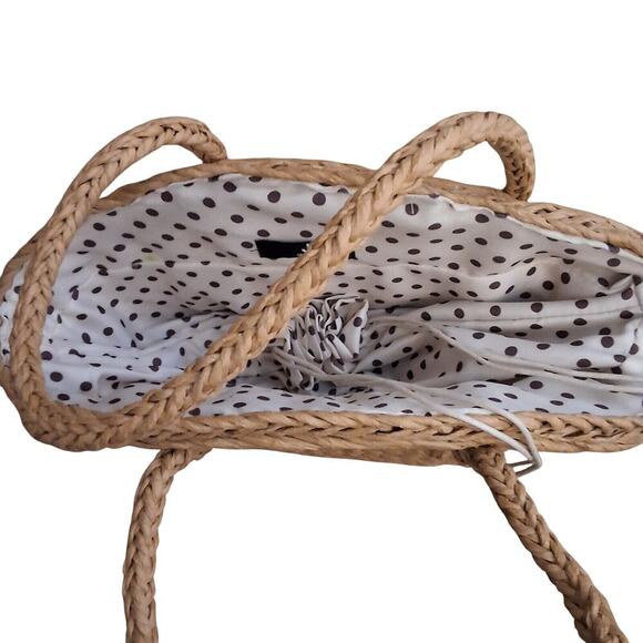 Jason Wu Women's Straw‎ Wicker Drawstring Lined Handbag, Pineapple Design - F6 - Picture 4 of 7